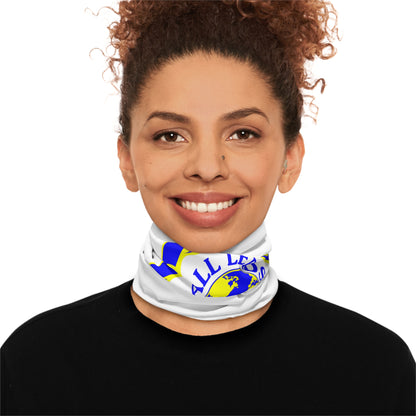 LUFC “All Leeds Aren’t We” Winter  Neck Gaiter: Bold Yellow & Blue Leeds  United Fleece-Lined Athletic Accessory