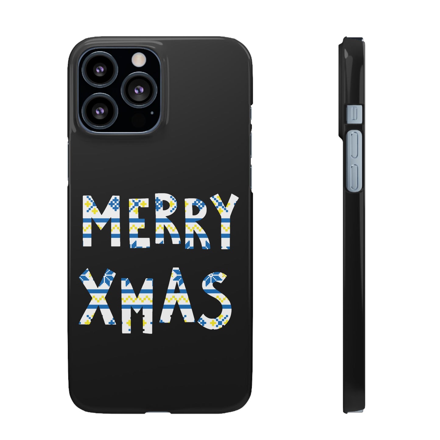 Leeds United "Merry Xmas" Blue &  Yellow Emblem Snap Case:  Christmas Edition