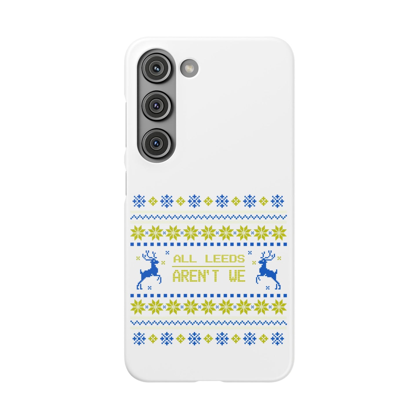 LUFC "All Leeds Aren't We" Blue &  Yellow Emblem Snap Case:  Christmas Edition