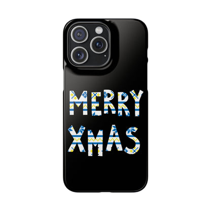 Leeds United "Merry Xmas" Blue &  Yellow Emblem Snap Case:  Christmas Edition