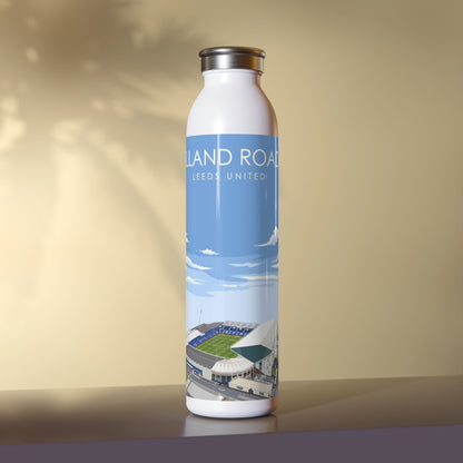 LUFC “Elland Road” Slim Insulated  Water Bottle: Sleek 20oz Travel Flask  for True Leeds Fans