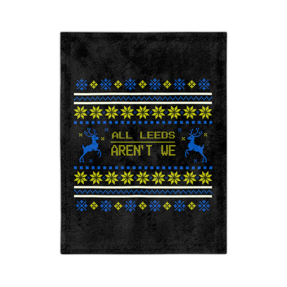 LUFC Christmas Velveteen Sports Blanket “ALL LEEDS AREN’T WE” Christmas Edition