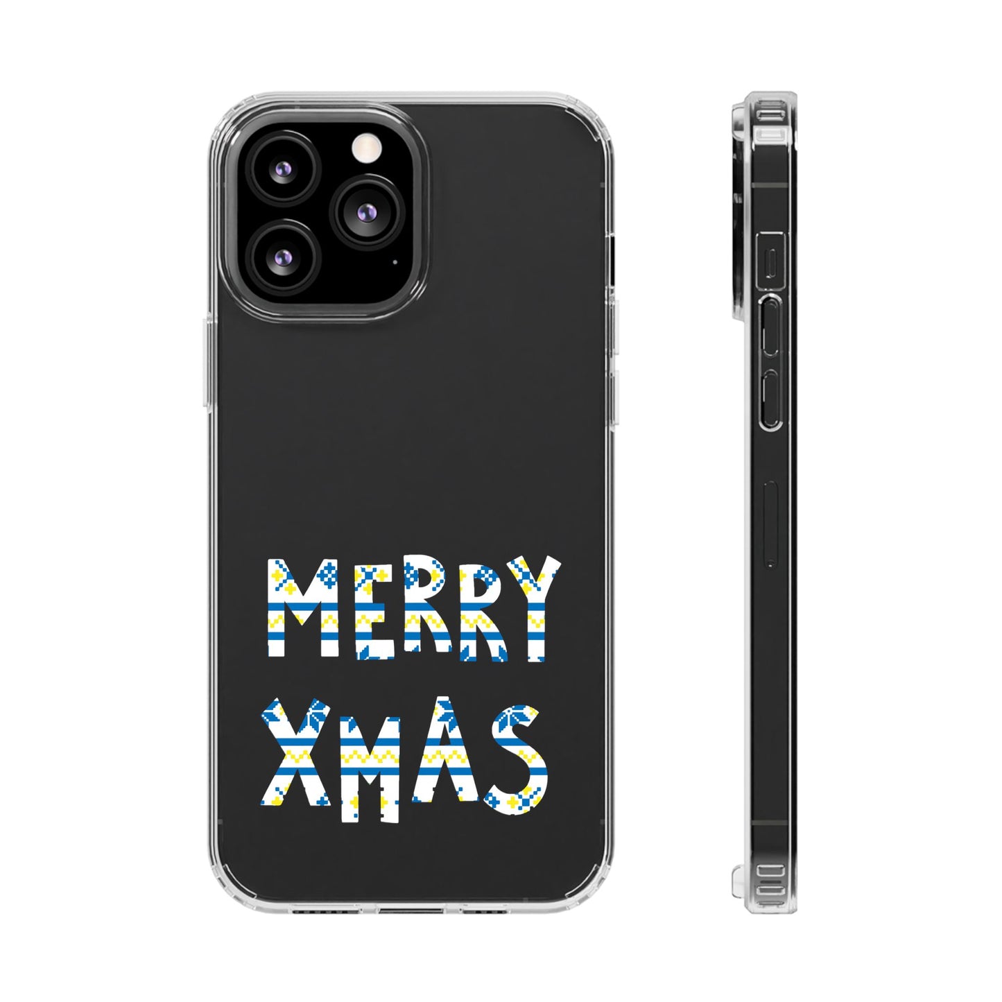 Leeds United "MERRY XMAS" Clear  Impact-Resistant Case: Christmas  Edition