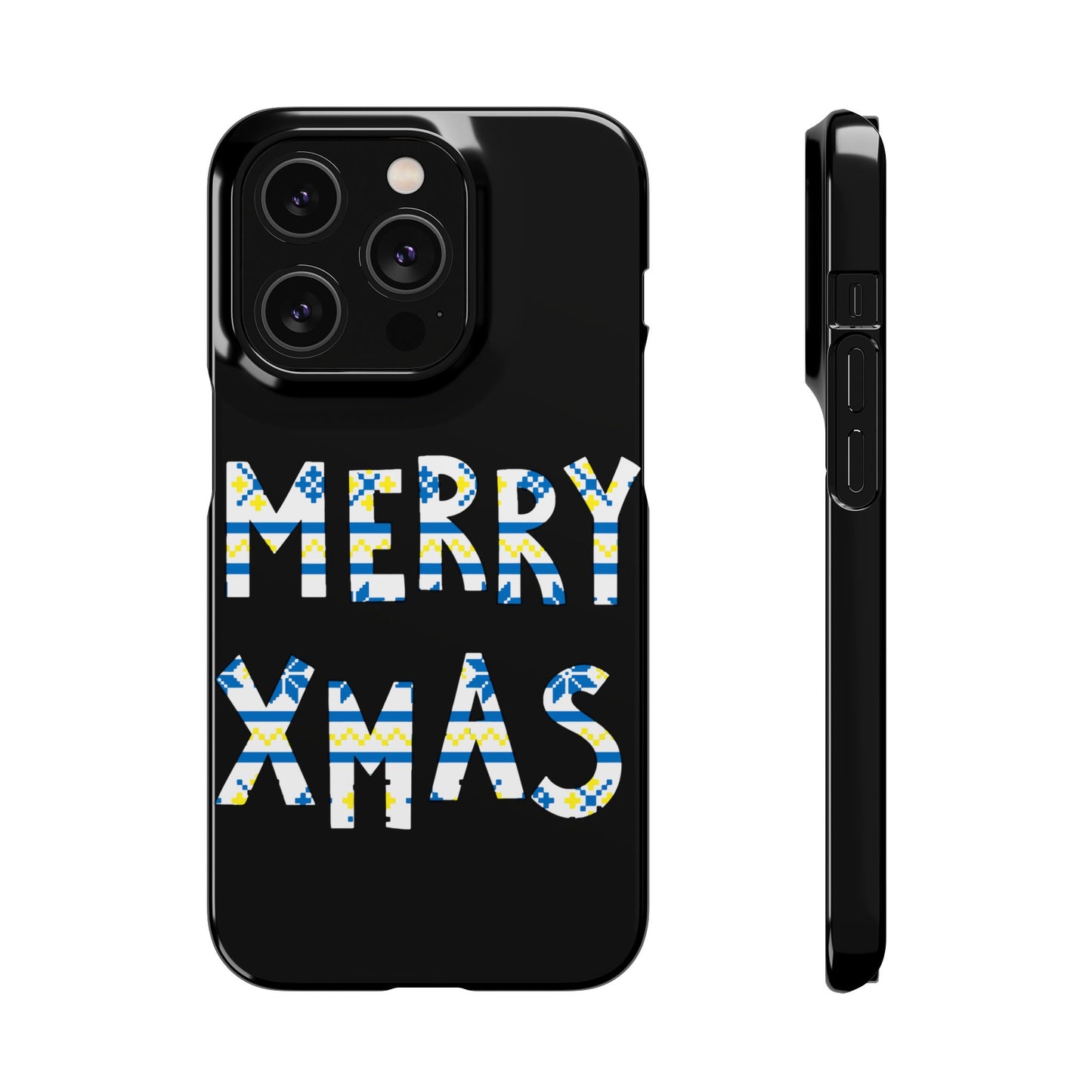 Leeds United "Merry Xmas" Blue &  Yellow Emblem Snap Case:  Christmas Edition