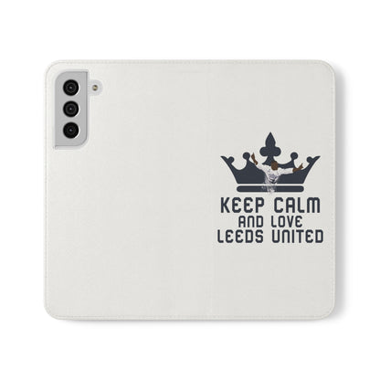 Funda para teléfono con tapa - Mantenga la calma y ame al Leeds United