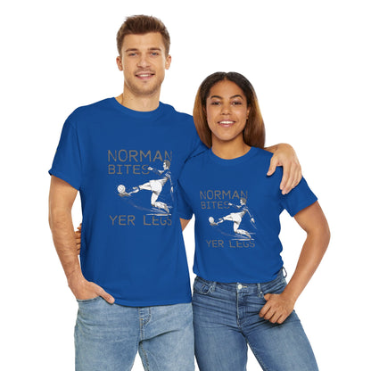 LUFC “Norman Bites Yer Legs” Tee:  Unisex Heavy Cotton Edition