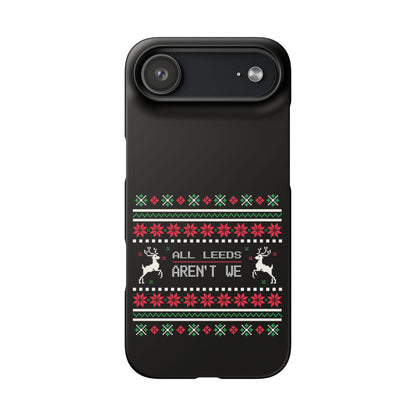 LUFC "All Leeds Aren't We" Red &  Green Emblem Snap Case: Christmas  Edition