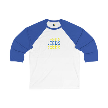 Leeds Unisex 3/4 Sleeve Baseball  Tee: Triple Leeds Edition