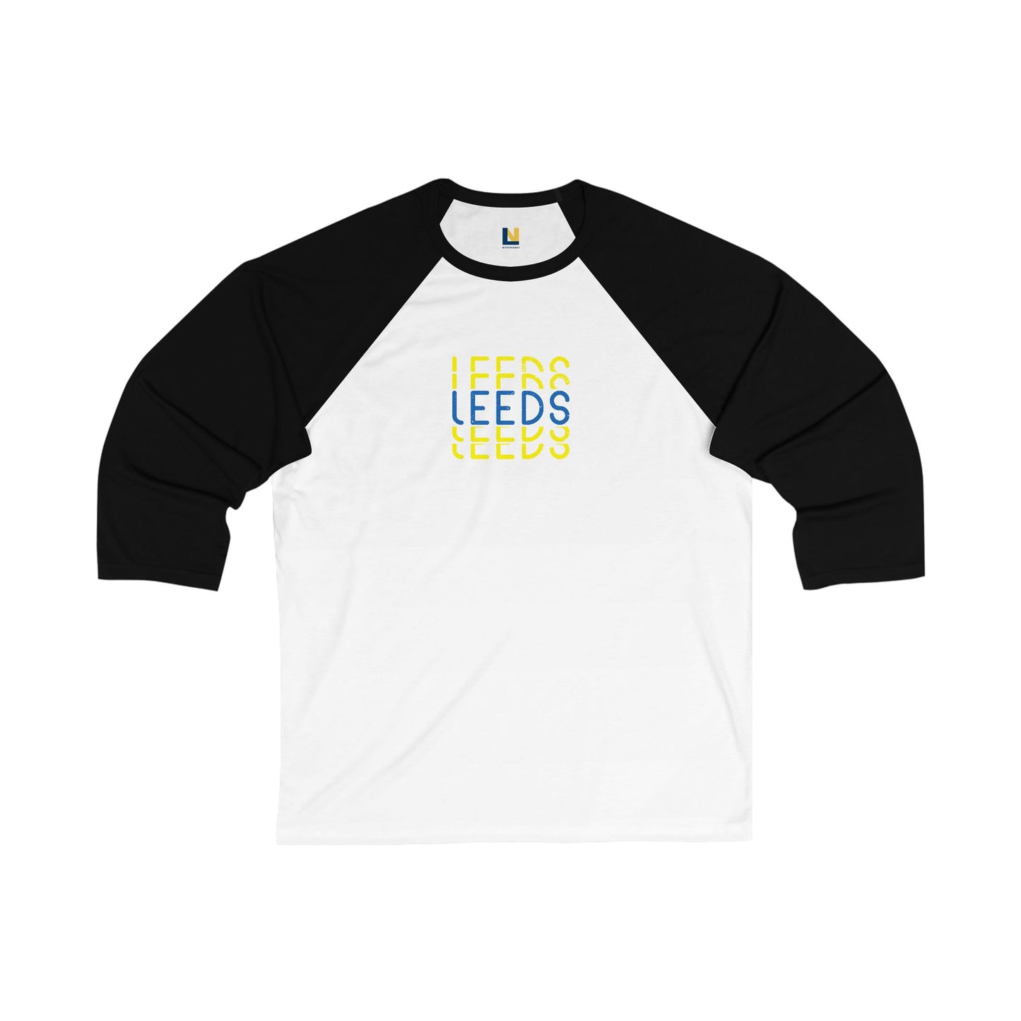 Leeds Unisex 3/4 Sleeve Baseball  Tee: Triple Leeds Edition