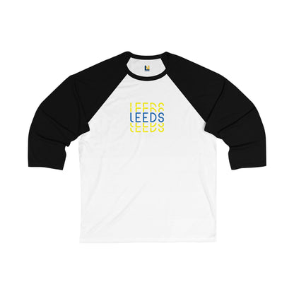 Leeds Unisex 3/4 Sleeve Baseball  Tee: Triple Leeds Edition