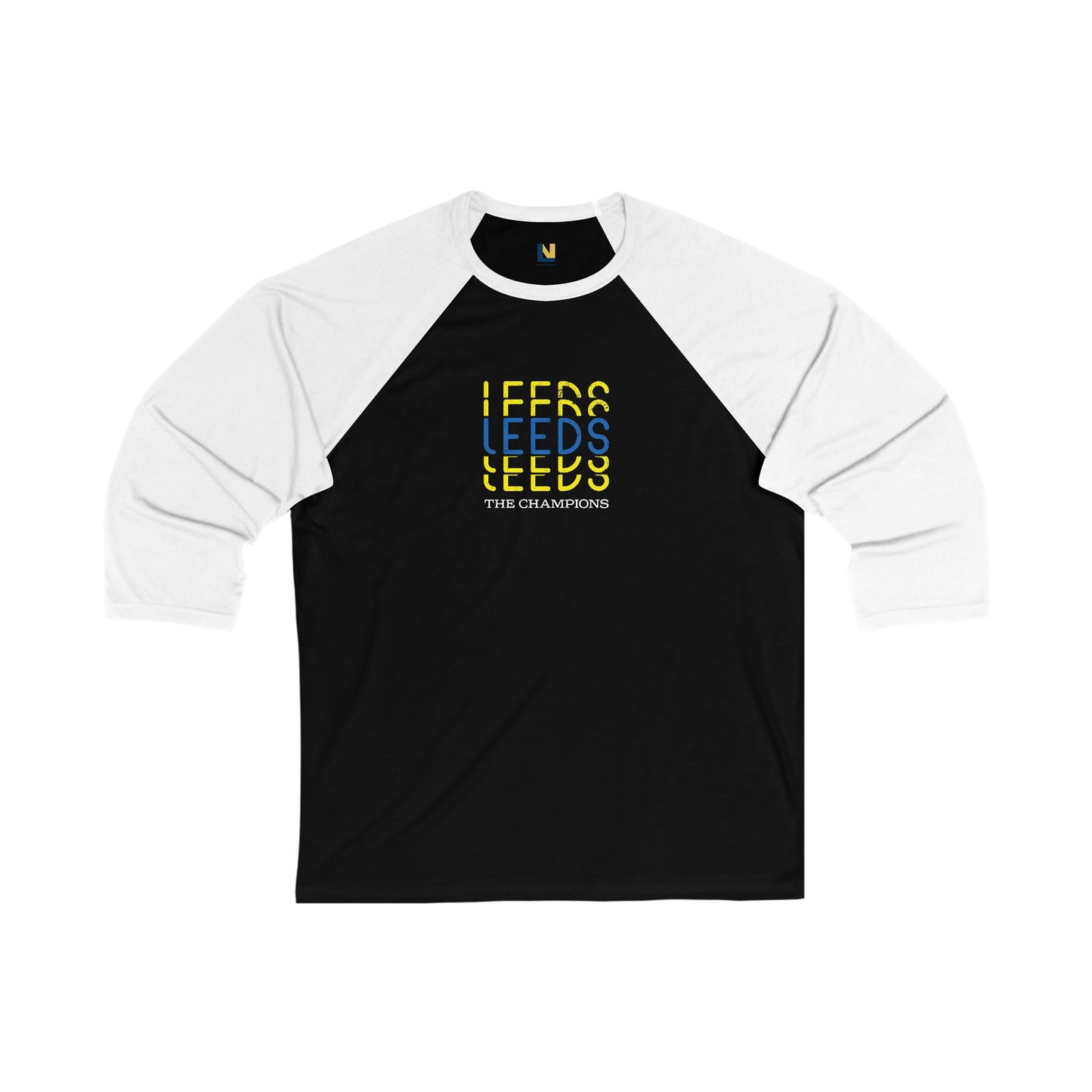 Leeds Unisex 3/4 Sleeve Baseball  Tee: Triple Leeds Edition