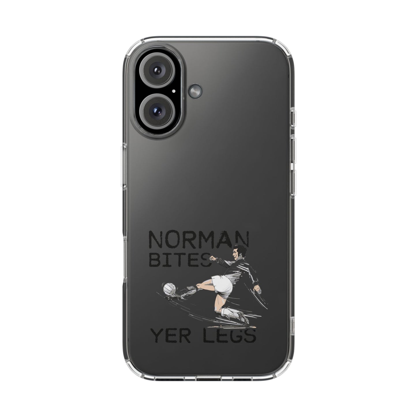 Leeds United Norman Bites 'YER  LEGS' Clear Impact-Resistant Case