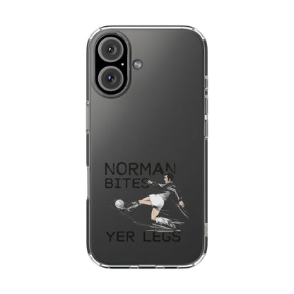 Leeds United Norman Bites 'YER  LEGS' Clear Impact-Resistant Case