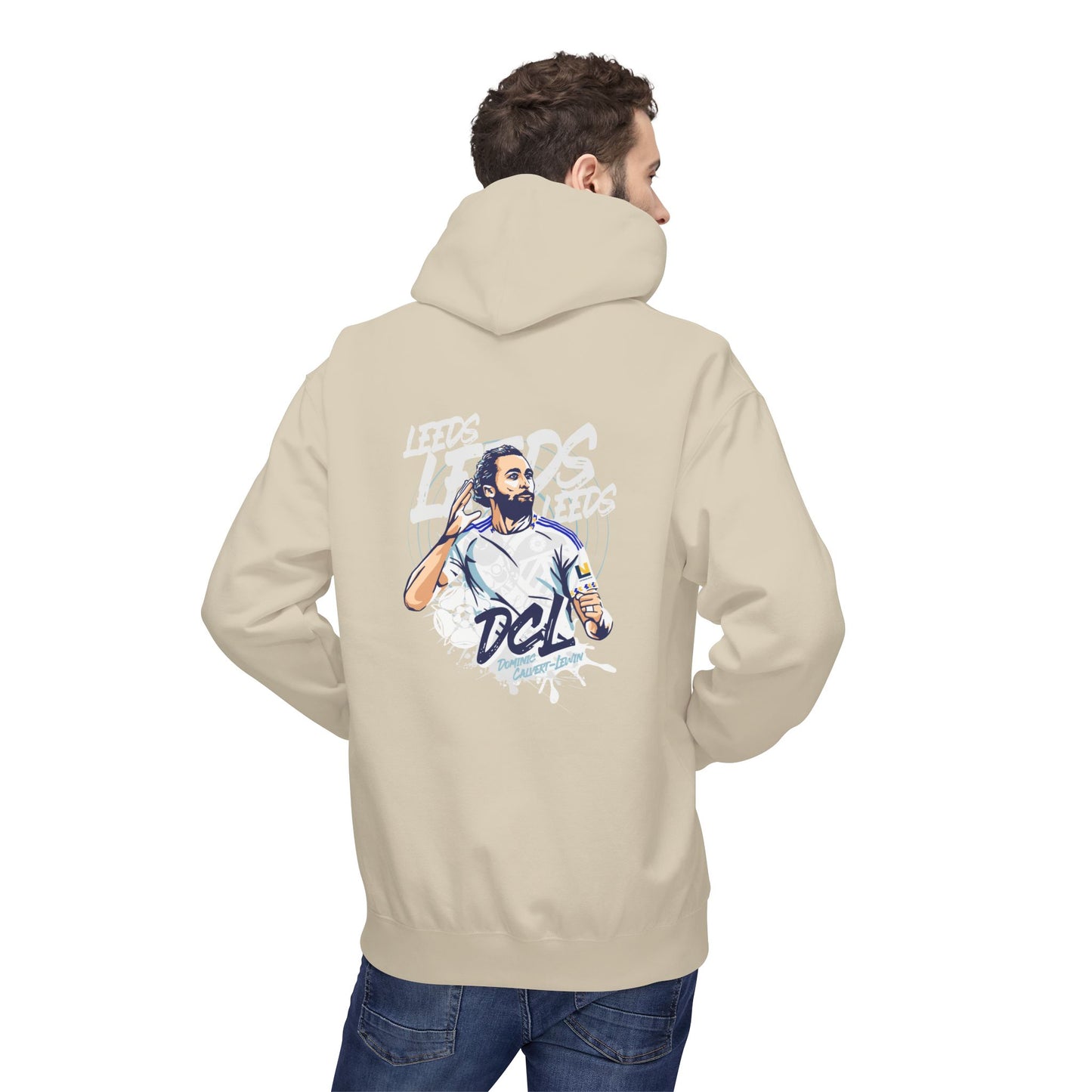 LUFC Softstyle Fleece Hoodie “LEEDS:  Dominic Calvert-Lewin” Midweight  Unisex - Lufcnews.co.uk