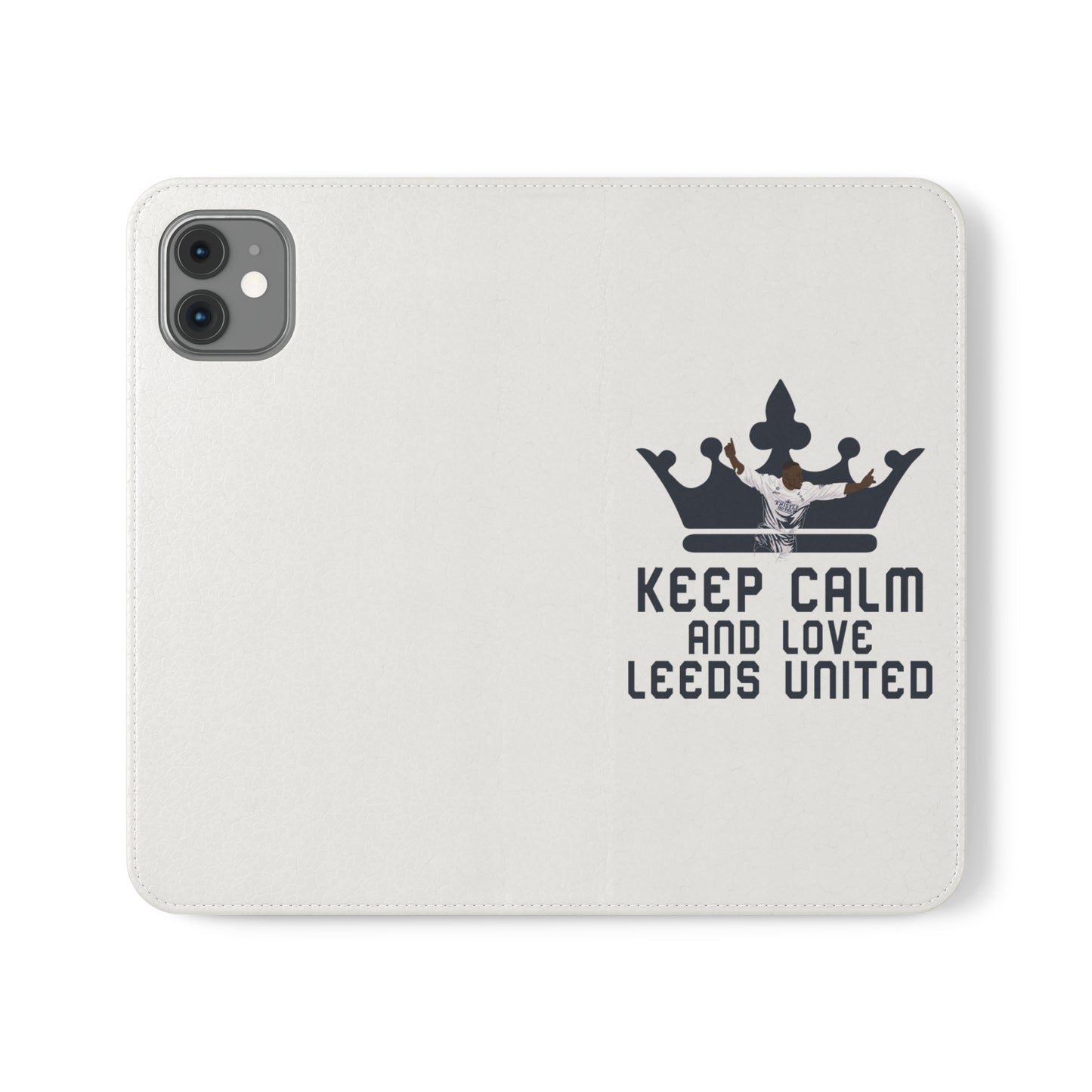 Funda para teléfono con tapa - Mantenga la calma y ame al Leeds United