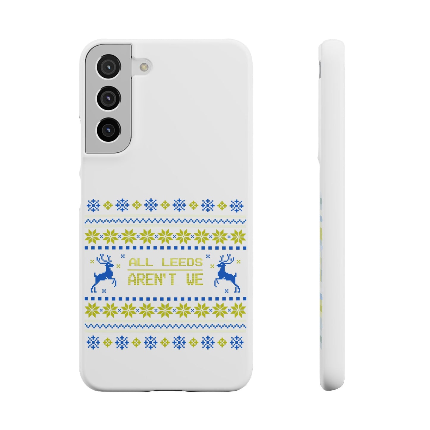 LUFC "All Leeds Aren't We" Blue &  Yellow Emblem Snap Case:  Christmas Edition