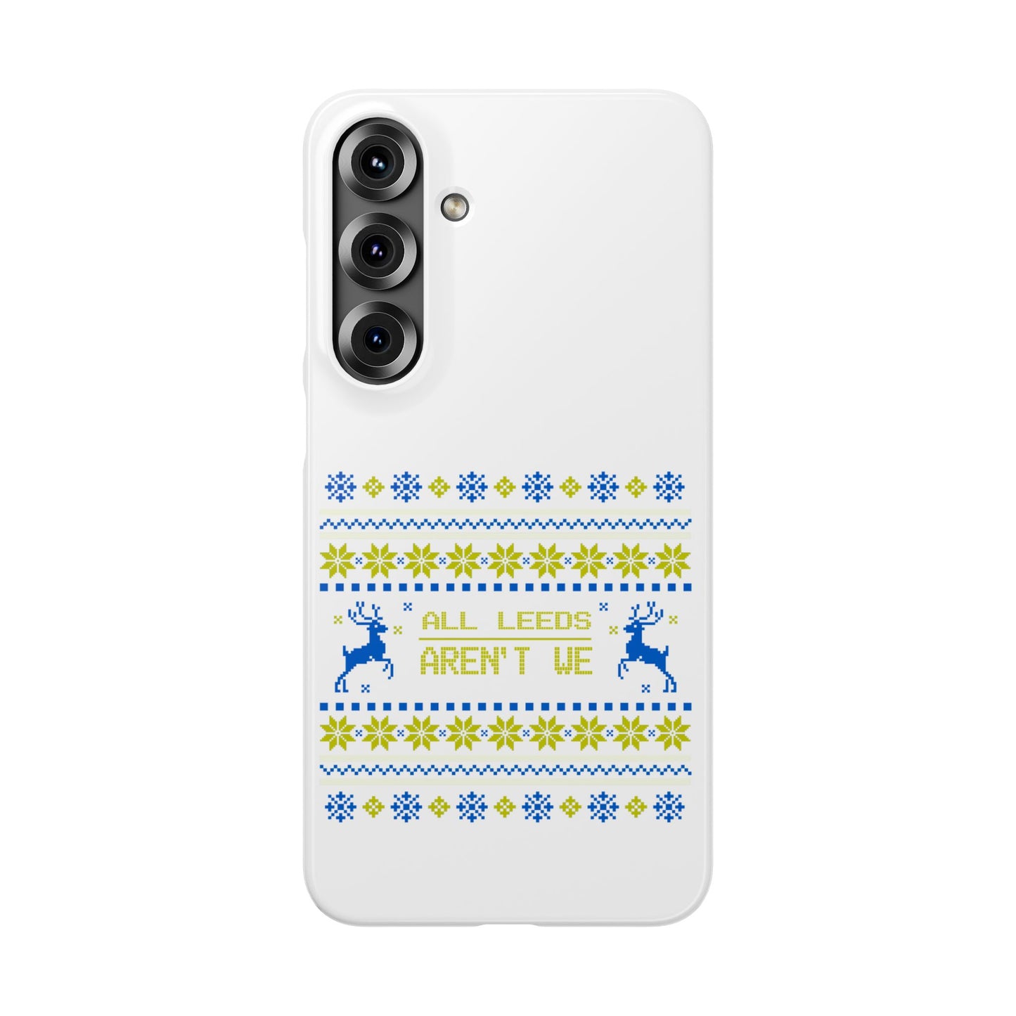 LUFC "All Leeds Aren't We" Blue &  Yellow Emblem Snap Case:  Christmas Edition