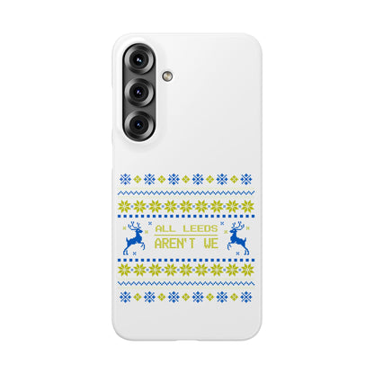 LUFC "All Leeds Aren't We" Blue &  Yellow Emblem Snap Case:  Christmas Edition