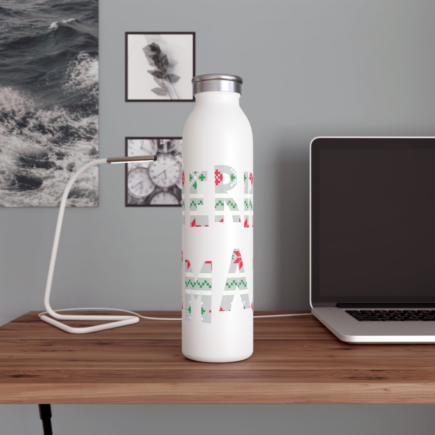 20oz LUFC “Merry Xmas” Christmas  Design Slim Stainless Steel Water  Bottle