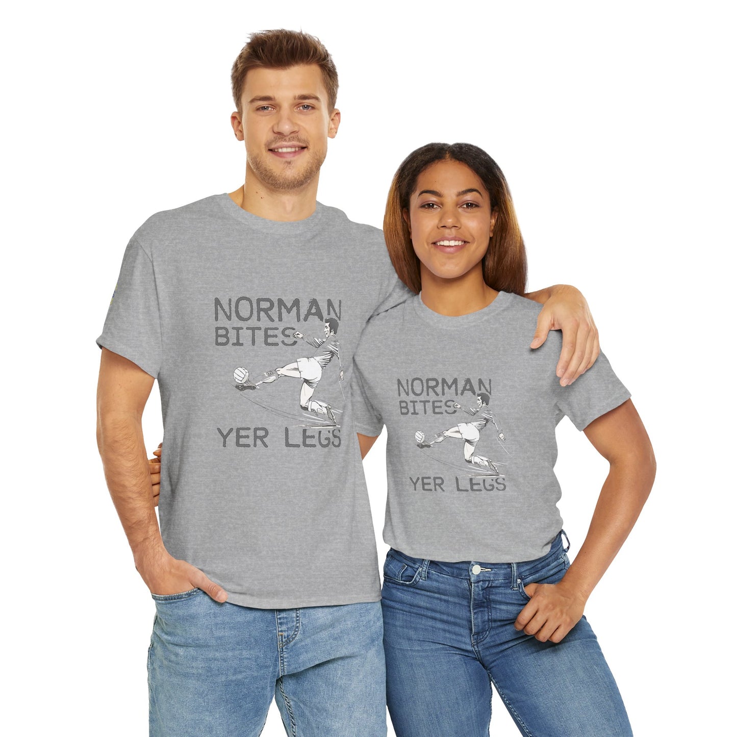LUFC “Norman Bites Yer Legs” Tee:  Unisex Heavy Cotton Edition