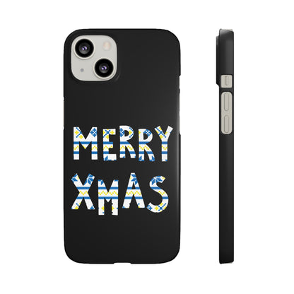 Leeds United "Merry Xmas" Blue &  Yellow Emblem Snap Case:  Christmas Edition