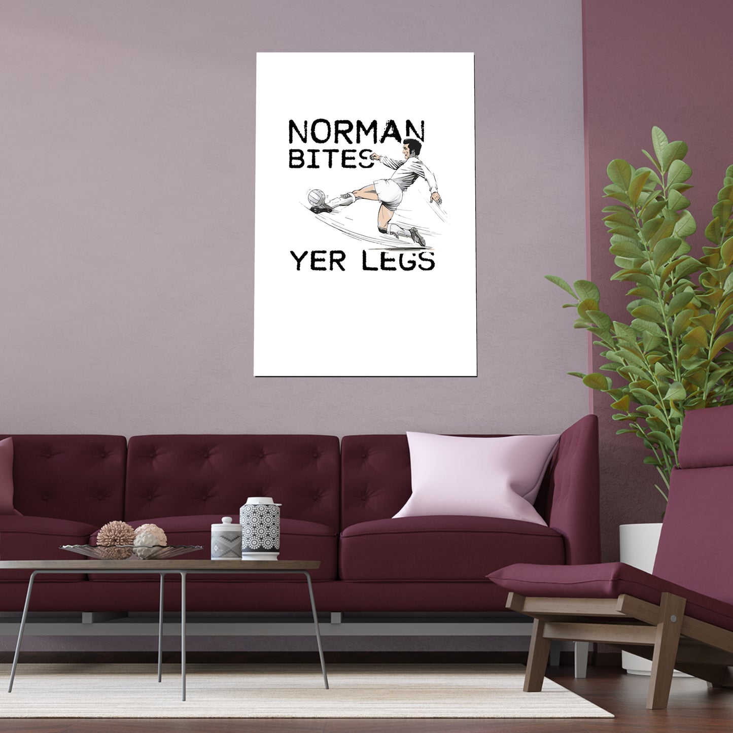 LUFC “Norman Bites Yer Legs” Silk  Poster