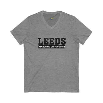 Leeds “Marching On Together”  V-Neck Tee: Unisex Fan Edition