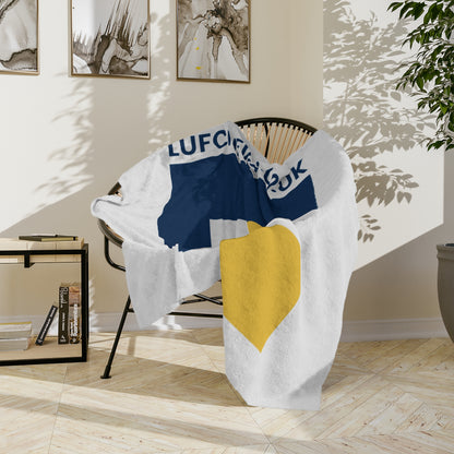 LUFC “LUFCNEWS.CO.UK” Velveteen  Sports Blanket: Official Fan Media  Design