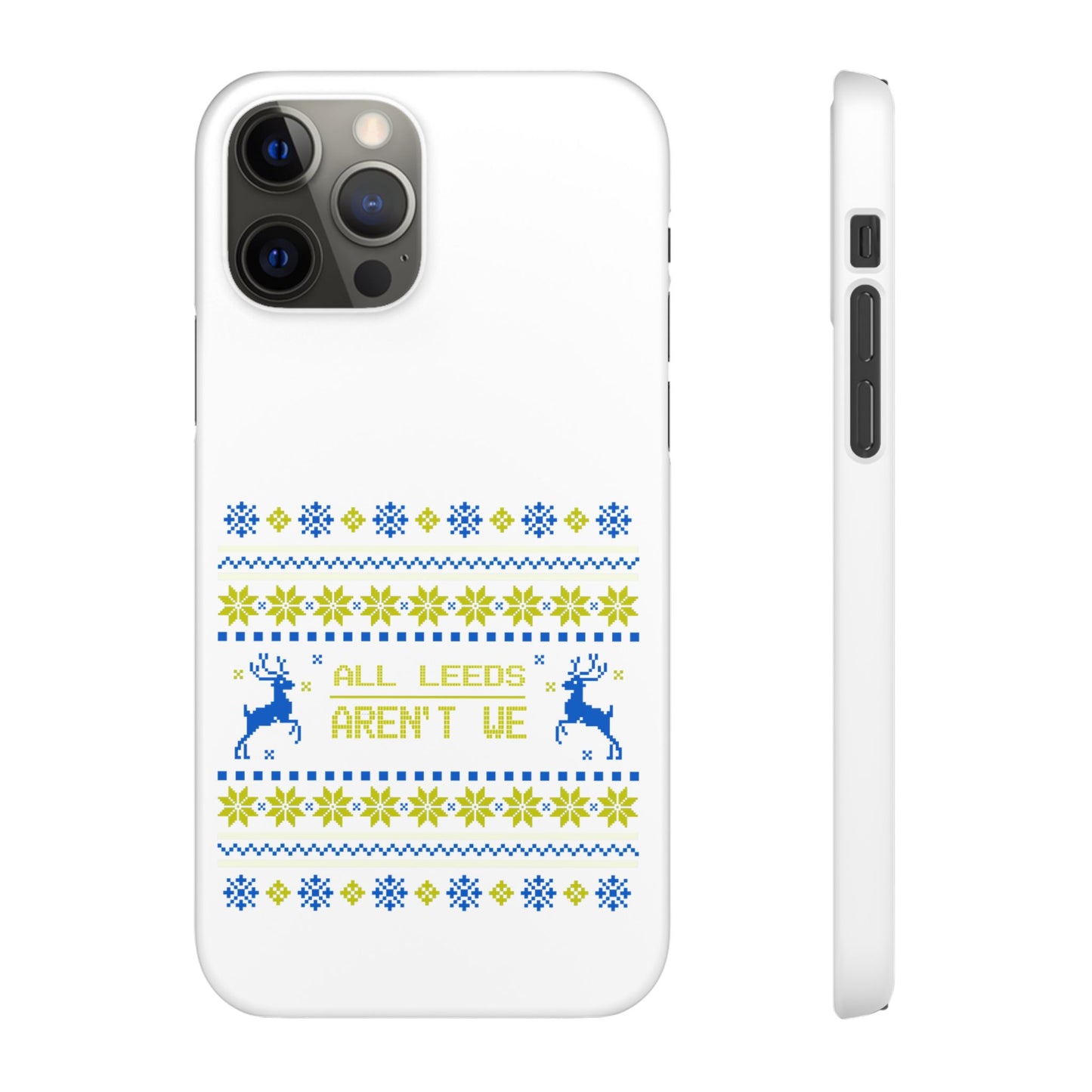 LUFC "All Leeds Aren't We" Blue &  Yellow Emblem Snap Case:  Christmas Edition