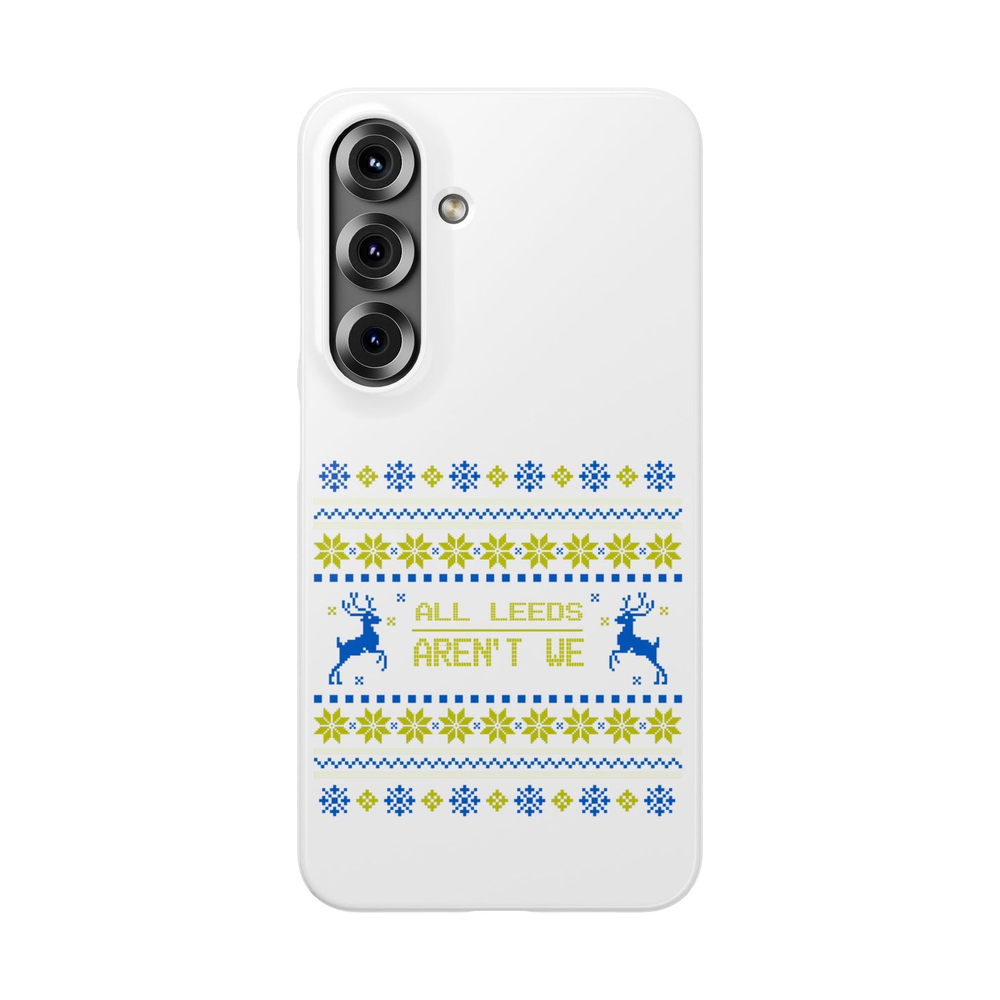 LUFC "All Leeds Aren't We" Blue &  Yellow Emblem Snap Case:  Christmas Edition