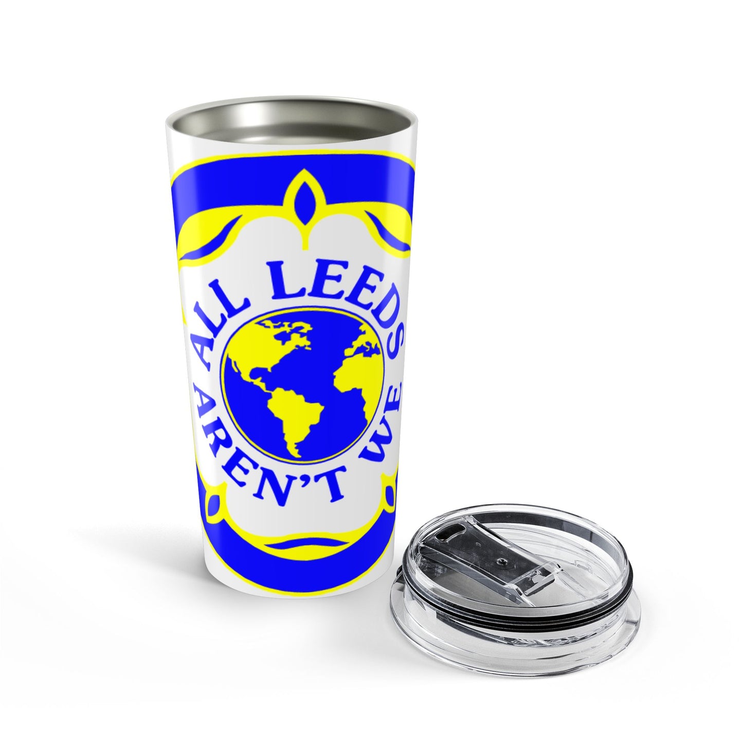 LUFC “All Leeds Aren’t We” 20oz  Stainless Steel Tumbler: Bold Travel  Mug for Loyal Fans
