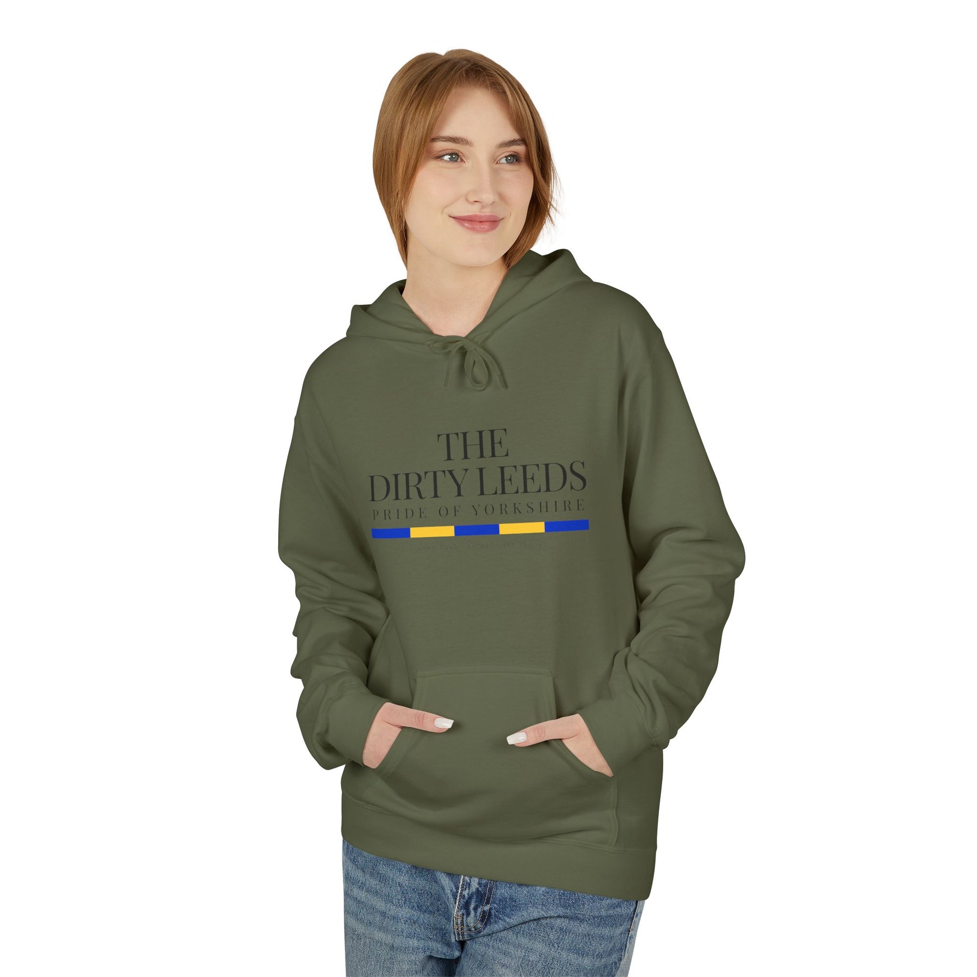 LUFC “The Dirty Leeds: Pride of  Yorkshire” Softstyle Fleece Hoodie - Lufcnews.co.uk