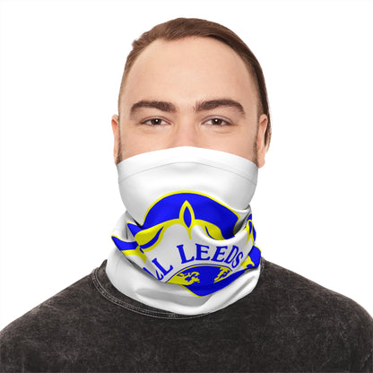 LUFC “All Leeds Aren’t We” Winter  Neck Gaiter: Bold Yellow & Blue Leeds  United Fleece-Lined Athletic Accessory