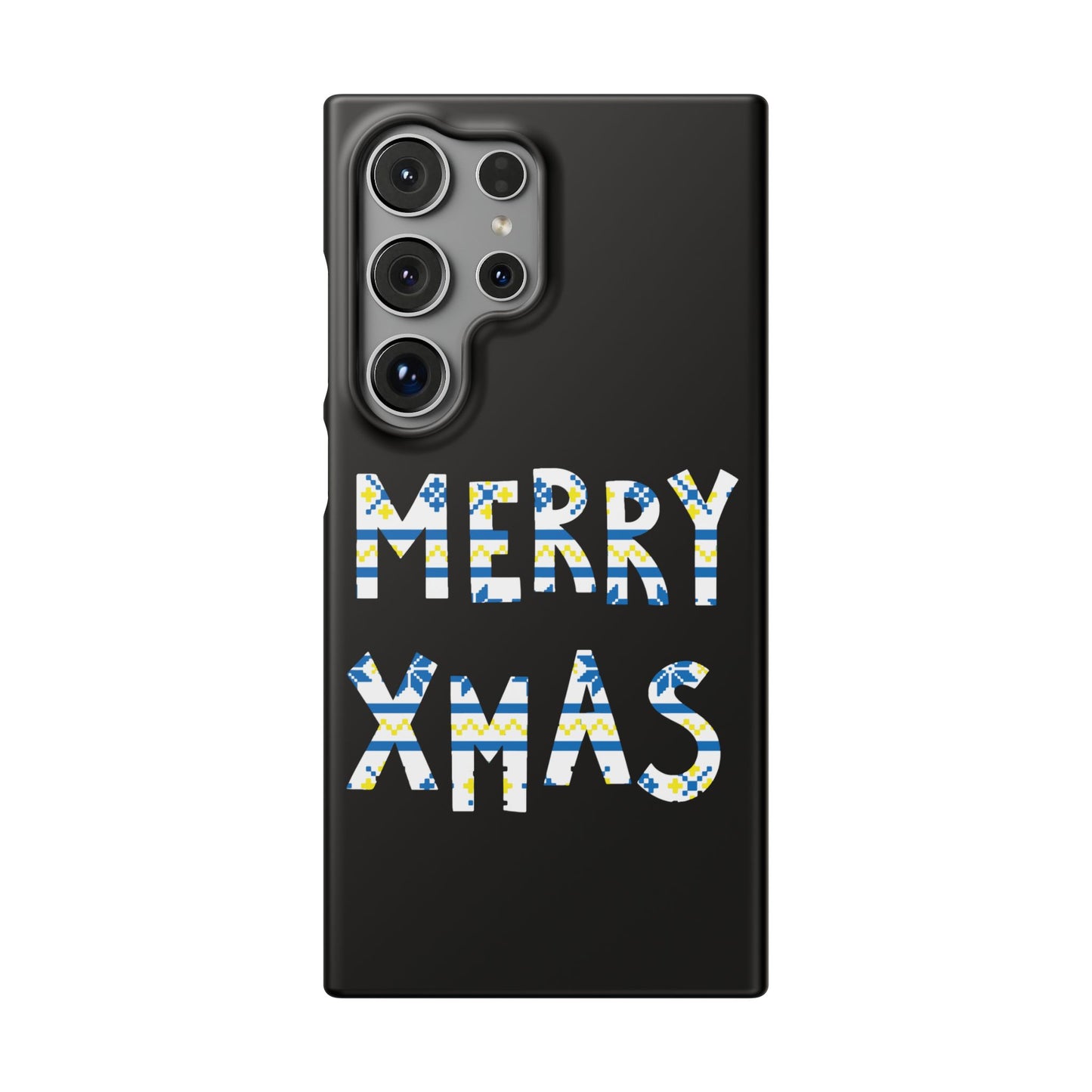 Leeds United "Merry Xmas" Blue &  Yellow Emblem Snap Case:  Christmas Edition
