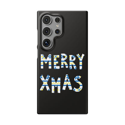 Leeds United "Merry Xmas" Blue &  Yellow Emblem Snap Case:  Christmas Edition