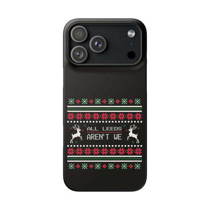 LUFC "All Leeds Aren't We" Red &  Green Emblem Snap Case: Christmas  Edition