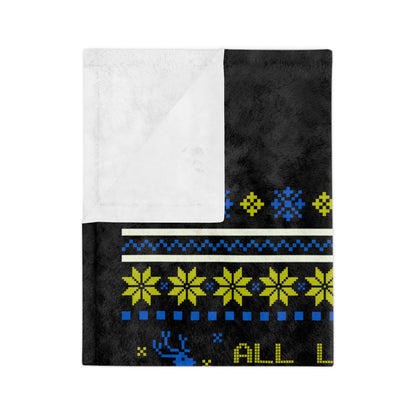 LUFC Christmas Velveteen Sports Blanket “ALL LEEDS AREN’T WE” Christmas Edition