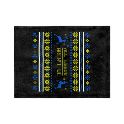 LUFC Christmas Velveteen Sports Blanket “ALL LEEDS AREN’T WE” Christmas Edition