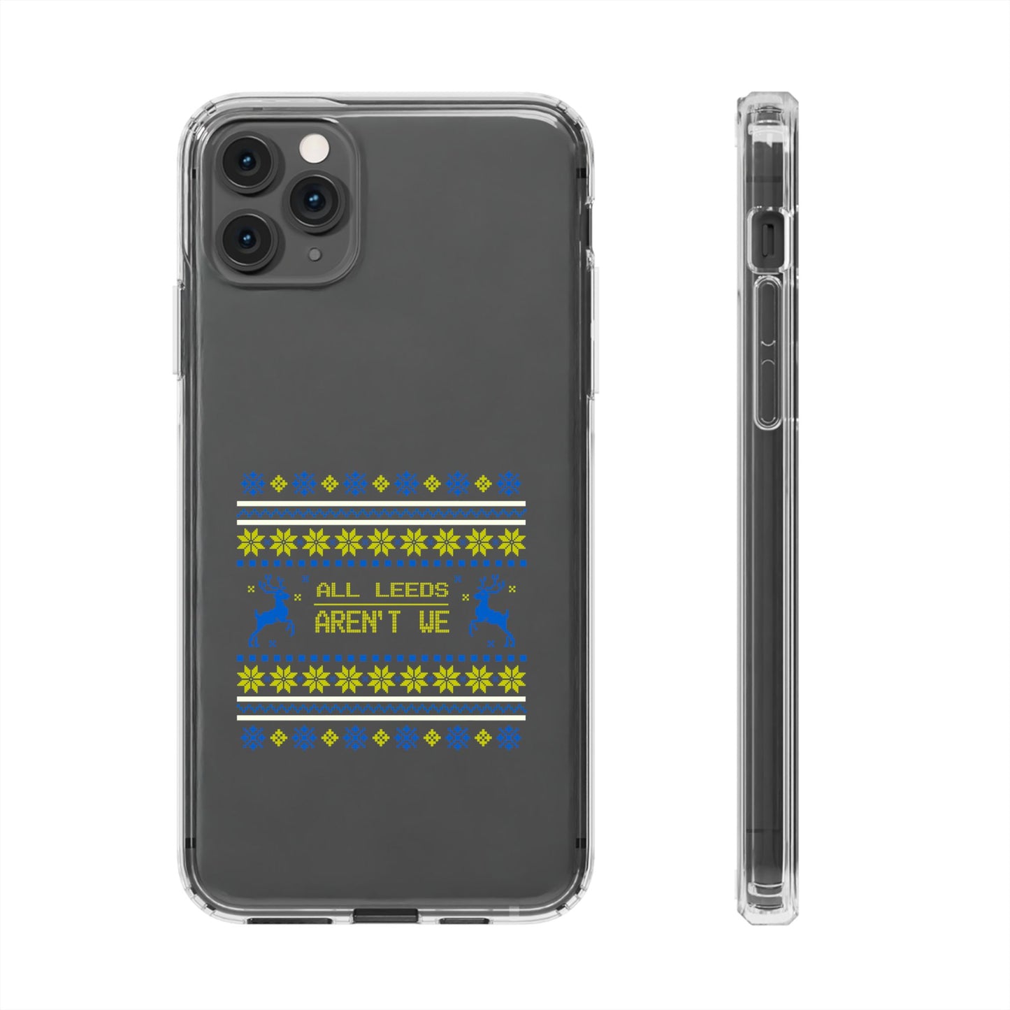 LUFC "All Leeds Aren't We" Clear  Impact-Resistant Case: Christmas  Edition