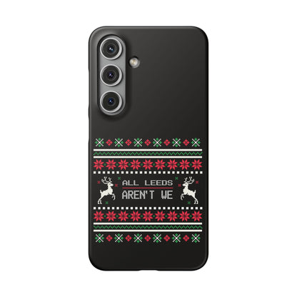 LUFC "All Leeds Aren't We" Red &  Green Emblem Snap Case: Christmas  Edition
