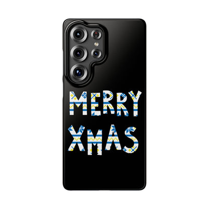Leeds United "Merry Xmas" Blue &  Yellow Emblem Snap Case:  Christmas Edition