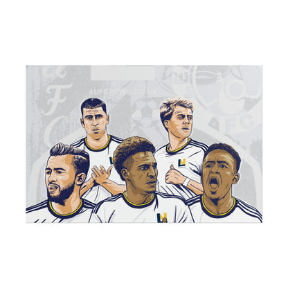 Leeds United Players Cartoon Poster