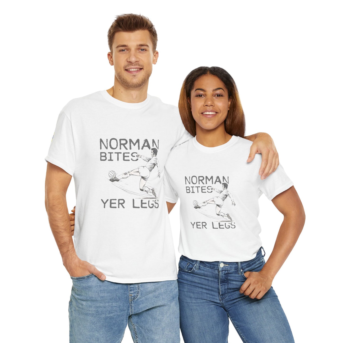 LUFC “Norman Bites Yer Legs” Tee:  Unisex Heavy Cotton Edition