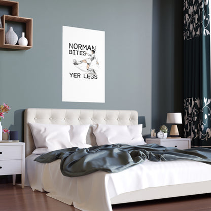 LUFC “Norman Bites Yer Legs” Silk  Poster