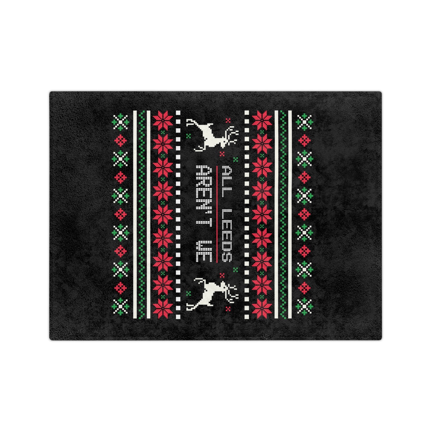 LUFC Christmas Velveteen Sports Blanket “ALL LEEDS AREN’T WE” Christmas Edition