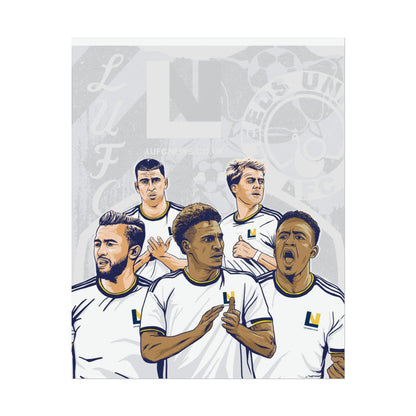 Leeds United Players Cartoon Poster