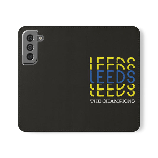 LUFC "LEEDS The Champions" Flip  Case Phone Wallet