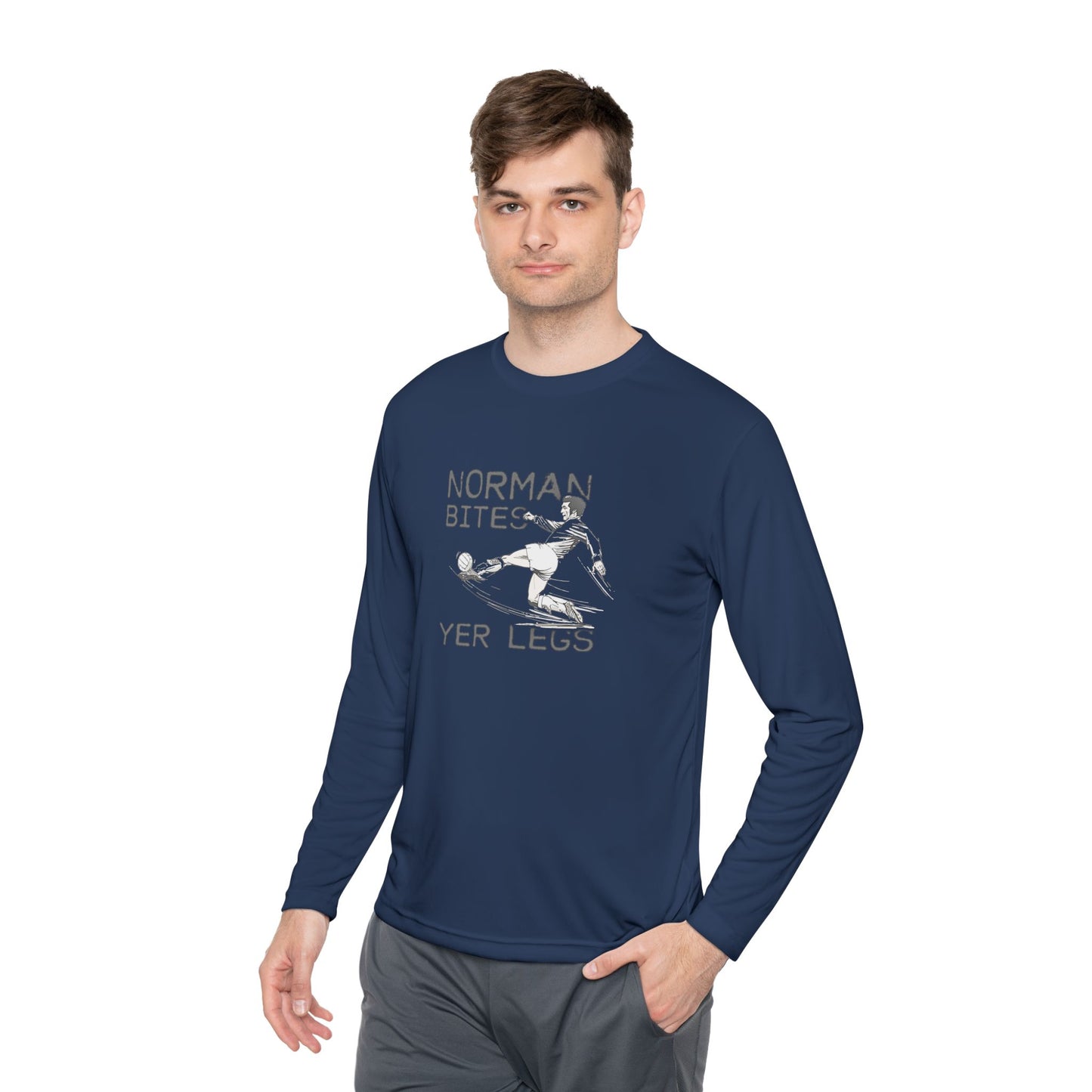 LUFC “Norman Bites Yer Legs” Long Sleeve T-Shirt: Unisex Humor Edition