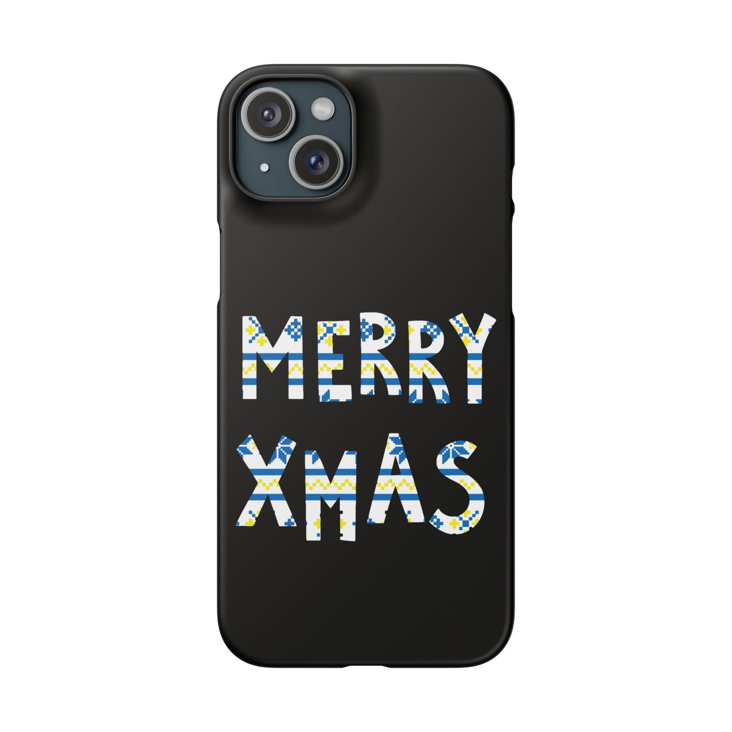 Leeds United "Merry Xmas" Blue &  Yellow Emblem Snap Case:  Christmas Edition