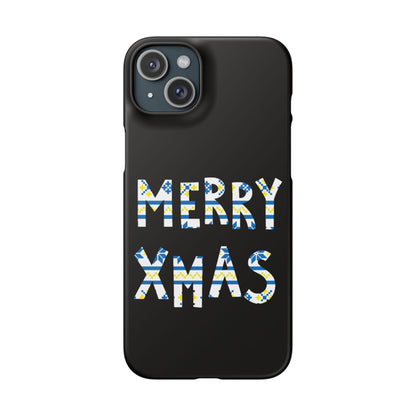 Leeds United "Merry Xmas" Blue &  Yellow Emblem Snap Case:  Christmas Edition